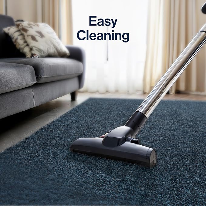JONATHAN Y Haze Solid Low-Pile Navy Runner Rug 2x12, Coastal,Bohemian,Minimalist,Classic, Easy-Cleaning for Living Room,Bedroom,Kitchen,Pet Friendly,Non-Shedding (SEU100C-212)