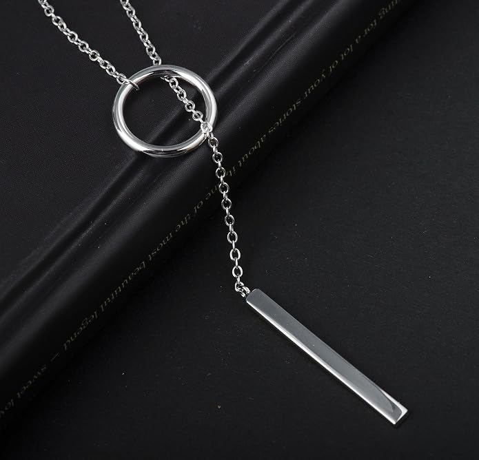 S.Leaf Gold Dainty Pendant Necklaces for Women Sterling Silver Gold Plated Layered Horizontal Vertical Bar Star Starburst Moon Cubic Zirconia Lariat Necklace for Women Trendy Gifts