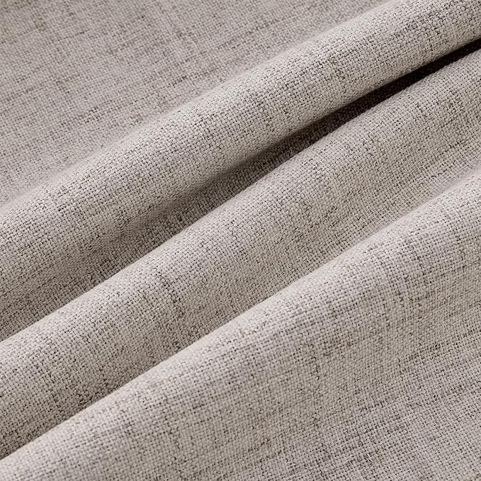MIULEE 100% Blackout Linen Curtains for Bedroom 42 x 84 Inch Greige 2 Panel | Thermal Insulated, Room Darkening Drapes for Living Room, Back Tab Rod Pocket Pinch Pleated, Solid Luxury Decor