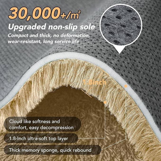 Topmaxcs 10x12 Beige Shag Area Rug for Living Room – Plush Soft Rugs | Cloud-Like Softness – Warm Neutral Beige – Stays Firmly in Place – Cozy and Inviting – Creates a Calming Ambiance