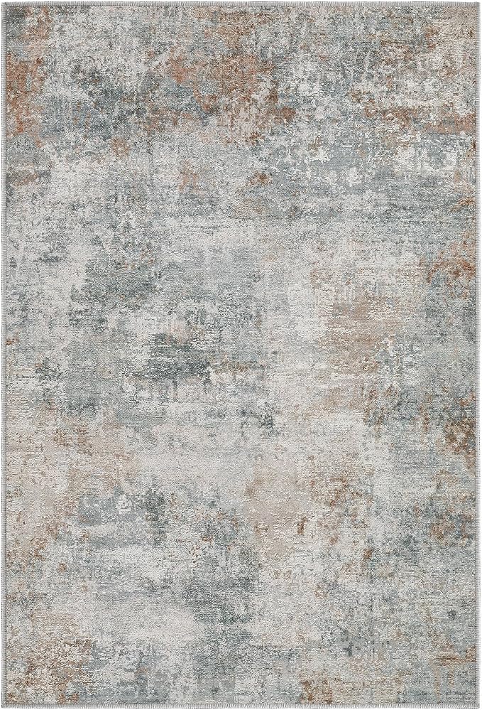 Tortania Area Rug Living Room Rugs - 2x3 Washable Soft Neutral Boho Moroccan Farmhouse Mat Indoor Floor Carpet for Bedroom Under Dining Table Home Office Decor - Grey Brown