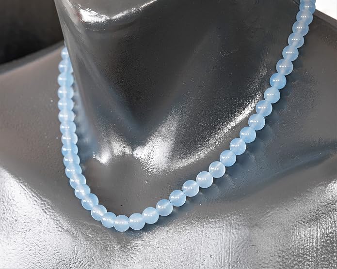 Natural Gemstone Beaded Choker Necklace | 8mm Handmade Adjustable Jewelry for Men & Women | Chakra Balancing Crystal Necklace | Spiritual Gift | Macrame Cord with Extender