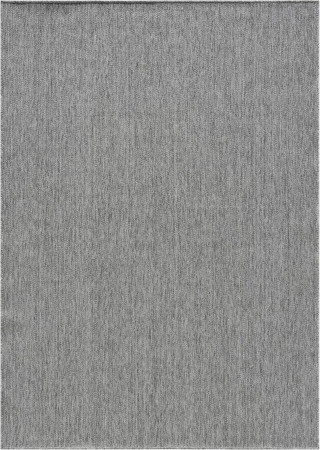 Angela Easy Jute Indoor Outdoor Rug, 5x7 Natural Solid Jute Look, Polyester, Durable & Easy Care Outdoor Farmhouse Carpet for Patio, Porch, Living Room (5' x 7', Gray)
