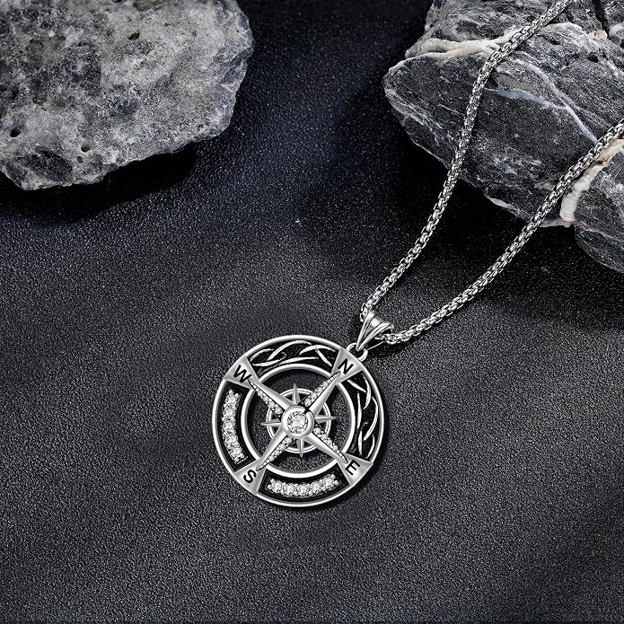 925 Sterling Silver Necklace for Men Women, Birthday Keepsake Jewelry Gifts for Mom Dad Friend