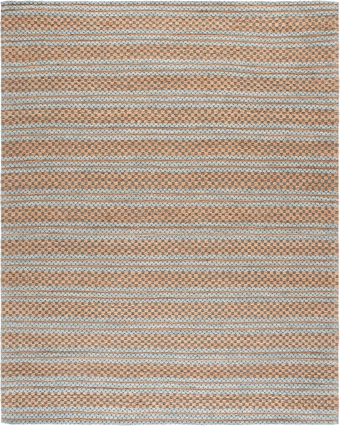 Martha Stewart X SAFAVIEH Collection Area Rug - 8' x 10', Natural & Light Blue, Handmade Wool & Jute, Ideal for Living Room, Bedroom, Dining Space (MSR9528L)