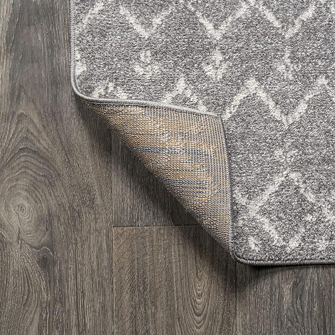 JONATHAN Y Boho Vintage Diamond Gray/Ivory Square Area Rug 9X9 ft, Moroccan Hype for Living Room, Bedroom, Kitchen, Office, Easy-Cleaning, High Traffic, Pet-Friendly, Non-Shedding (MOH101C-9SQ)