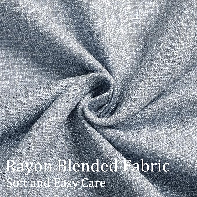 Vision Home Chambray Blue Pinch Pleated Full Blackout Curtains Room Darkening Window Curtains 95 inch for Living Room Bedroom Thermal Insulated Pinch Pleat Drapes with Hooks Back Tab 2 Panel 40"Wx95"L