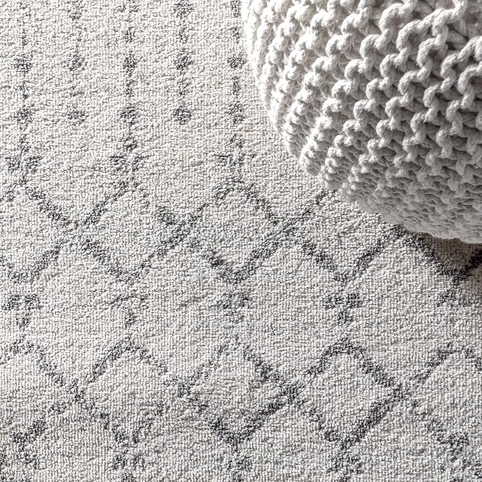 JONATHAN Y Boho Vintage Diamond Cream/Gray Indoor Area Rug 6X9 ft, Moroccan Hype for Living Room, Bedroom, Kitchen, Office, Easy-Cleaning, High Traffic, Pet-Friendly, Non-Shedding (MOH101B-6)