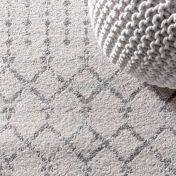 JONATHAN Y Boho Vintage Diamond Cream/Gray Runner Rug 2X18 ft, Moroccan Hype for Living Room, Bedroom, Kitchen, Office, Easy-Cleaning, High Traffic, Pet-Friendly, Non-Shedding (MOH101B-218)