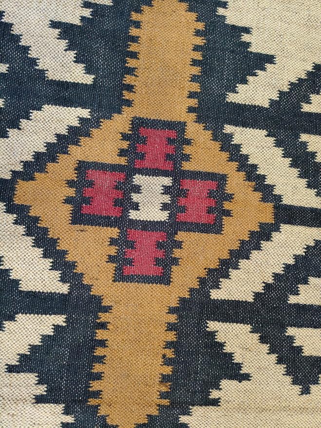 Jaipur Art & Rugs 3'x5' Reversible Kilim Area Rug – Handwoven Wool & Jute Flatweave – Indoor/Outdoor Rug for Living Room, Bedroom, Dining, High-Traffic Areas, Lake House Decor (Multicolor)