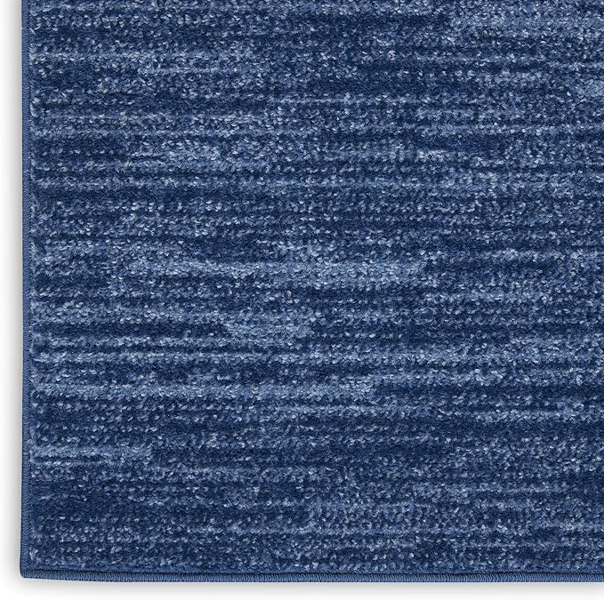 Nourison Home Nourison Essentials Navy Blue 2'2" x 7'6" Area Rug - Easy Clean, Non Shedding, Bed Room, Living Room, Dining Room, Kitchen (8' Runner)