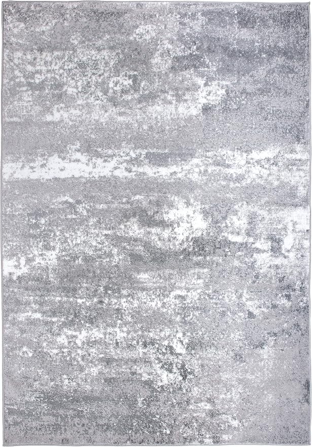Rugshop Watercolor Distressed Modern Bohemian Area Rug Gray 5' x 7'
