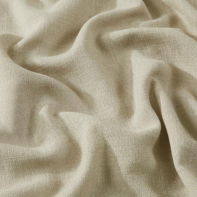 Vision Home Sand Pinch Pleated Full Blackout Curtains Linen Blended Room Darkening Window Curtains 72 inch for Living Room Bedroom Thermal Insulated Pinch Pleat Drapes with Hooks 2 Panel 40" Wx72 L