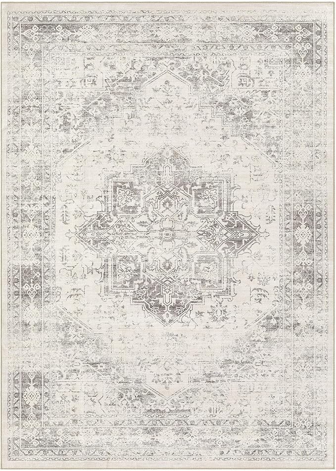 UERMEI 8x10 Area Rug Living Room Rugs - Washable Vintage Soft Large Rug Indoor Floor No Slip Rug Carpet for Bedroom Farmhouse Under Dining Table Home Office Decor - Beige/Camel