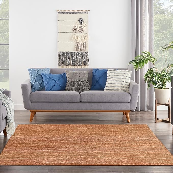 Nourison Home Nourison Essentials Rust 9' x Square Area Rug - Easy Clean, Non Shedding, Bed Room, Living Room, Dining Room, Kitchen (9' x Square)