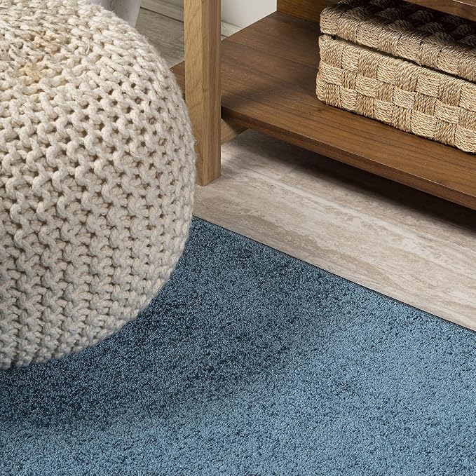 JONATHAN Y Haze Solid Low-Pile Turquoise Runner Rug 2x14, Coastal,Bohemian,Minimalist,Classic, Easy-Cleaning for Living Room,Bedroom,Kitchen,Pet Friendly,Non-Shedding (SEU100H-214)