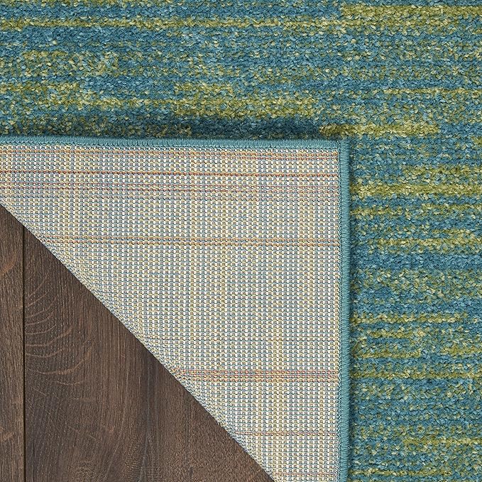 Nourison Home Nourison Essentials Blue Green 2' x 4' Area Rug - Easy Clean, Non Shedding, Bed Room, Living Room, Dining Room, Kitchen (2' x 4')