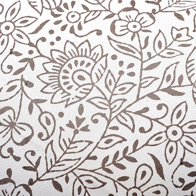 Ridhi Block Print Taupe Pillow Cover 24" x 24" (Pack of 2) Decorative Couch Pillows for Living Room, Farmhouse Chic Boho Cute Outdoor Pillows Covers Gifts for Spring, Mother's Day