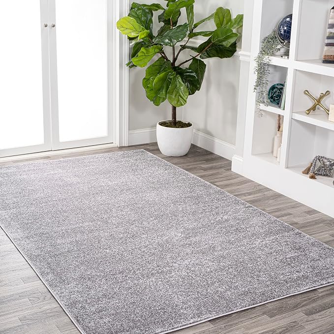 JONATHAN Y Haze Solid Low-Pile Gray Indoor Area Rug 10x14, Coastal,Bohemian,Minimalist,Classic, Easy-Cleaning for Living Room,Bedroom,Kitchen,Pet Friendly,Non-Shedding (SEU100A-14)