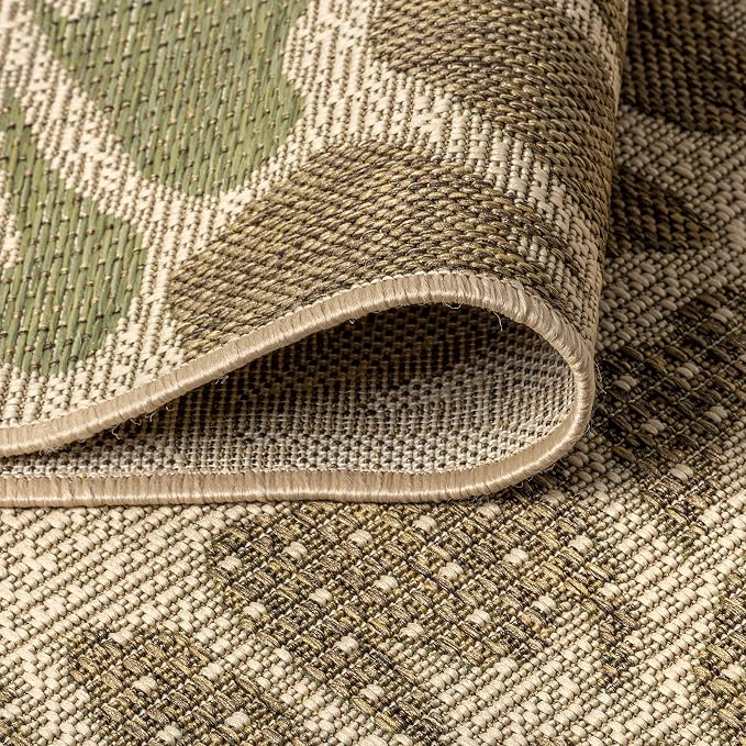 JONATHAN Y Floral Textured Weave Indoor Outdoor Area Rug 5X8 Sage/Brown, Zinnia Modern for Backyard, Patio, Porch, Easy-Cleaning, High Traffic, Pet-Friendly, Non-Shedding (SMB110A-5)