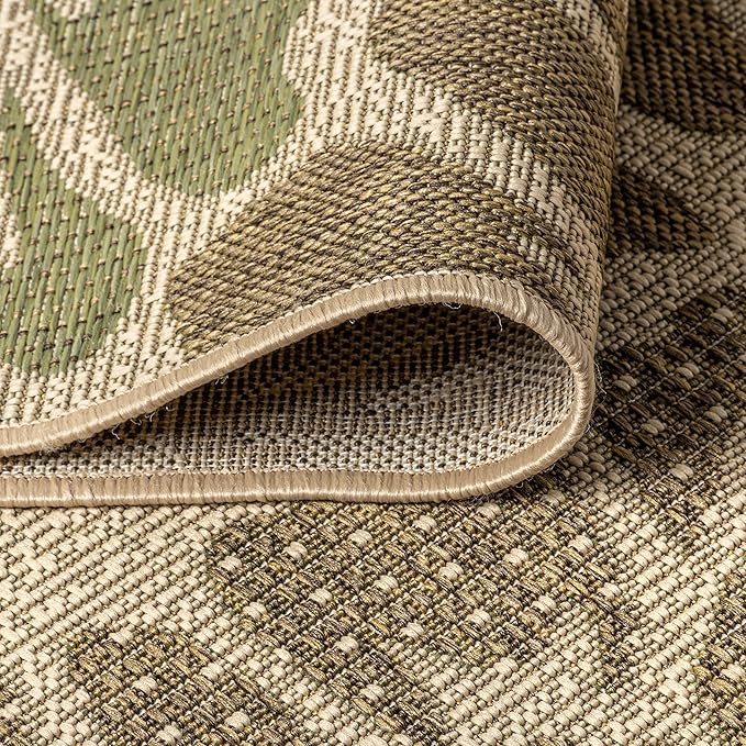 JONATHAN Y Floral Textured Weave Indoor Outdoor Area Rug 6X9 Sage/Brown, Zinnia Modern for Backyard, Patio, Porch, Easy-Cleaning, High Traffic, Pet-Friendly, Non-Shedding (SMB110A-6)