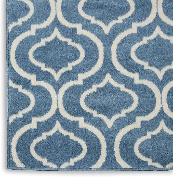 Nourison Home Jubilant Blue 7'10" x 9'10" Area Rug - Easy Clean, Non Shedding, Bed Room, Living Room, Dining Room, Kitchen (8' x 10')