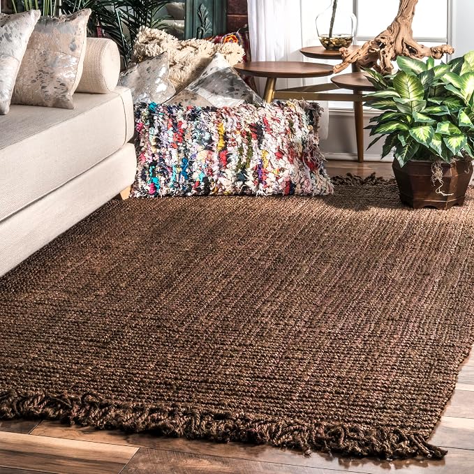 nuLOOM Daniela Chocolate Solid Flatweave Area Rug, 4' x 6'