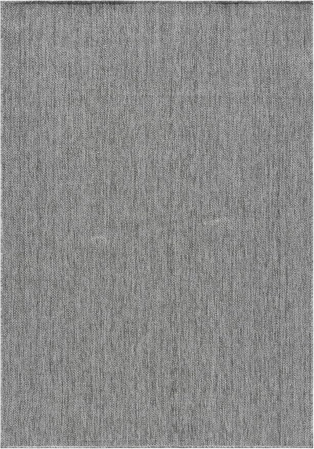 Angela Easy Jute Indoor Outdoor Rug, 4x6 Natural Solid Jute Look, Polyester, Durable & Easy Care Outdoor Farmhouse Carpet for Patio, Porch, Living Room (4' x 6', Gray)