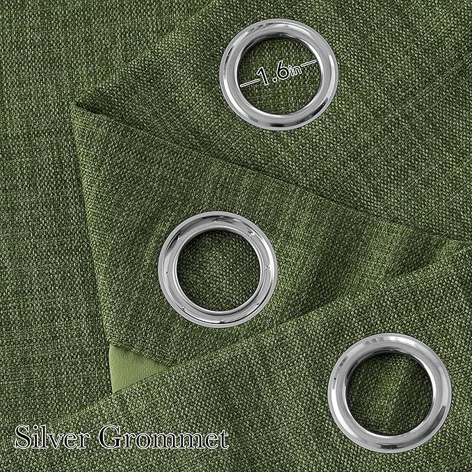 NICETOWN Greyish Green Curtains 84 inches Length for Living Room - Privacy Panels for Bedroom, Modern Farmhouse Style Home Decor Grommet Top, 2 Panels, W42 by L84
