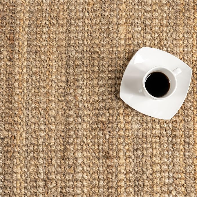 nuLOOM Daniela Farmhouse Chunky Jute Area Rug, 10x13, Natural