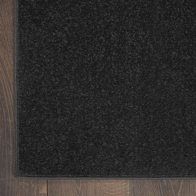 Nourison Home Nourison Essentials Black 5' x 8' Area Rug - Easy Clean, Non Shedding, Bed Room, Living Room, Dining Room, Kitchen (5' x 8')