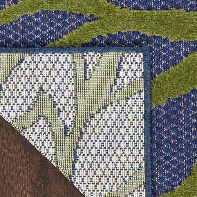 Nourison Home Aloha Navy Multicolor 6' x 9' Area Rug - Easy Clean, Non Shedding, Bed Room, Living Room, Dining Room, Kitchen (6' x 9')