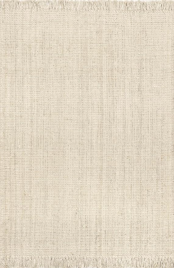 nuLOOM Daniela Off White Solid Flatweave Area Rug, 8' x 10'