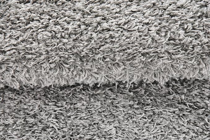 Unique Loom Solid Shag Collection Area Rug (2' x 6' 5" Runner, Cloud Gray) | Modern Solid rug, stain and water resistant, doesn't shed, easy to clean, kid and pet friendly. Ideal for the bathroom.
