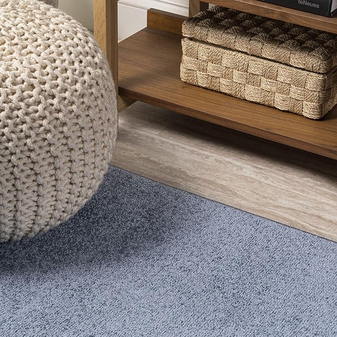 JONATHAN Y Haze Solid Low-Pile Classic Blue 3x5 Oval Indoor Area Rug, Coastal,Bohemian,Minimalist,Classic, Easy-Cleaning for Living Room,Bedroom,Kitchen,Pet Friendly,Non-Shedding (SEU100F-3OV)