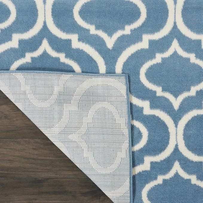 Nourison Home Jubilant Blue 7'10" x 9'10" Area Rug - Easy Clean, Non Shedding, Bed Room, Living Room, Dining Room, Kitchen (8' x 10')