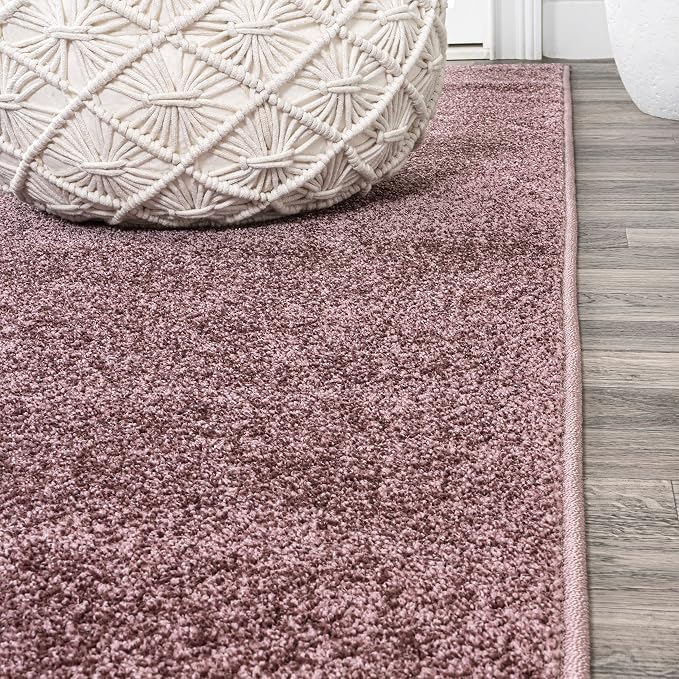 JONATHAN Y Haze Solid Low-Pile Light Purple 3x5 Oval Indoor Area Rug, Coastal,Bohemian,Minimalist,Classic, Easy-Cleaning for Living Room,Bedroom,Kitchen,Pet Friendly,Non-Shedding (SEU100R-3OV)