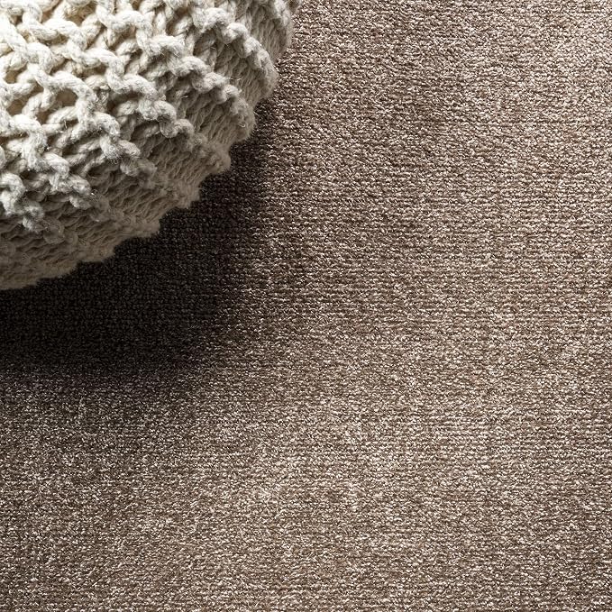 JONATHAN Y Haze Solid Low-Pile Brown 4' Round Indoor Area Rug, Coastal,Bohemian,Minimalist,Classic, Easy-Cleaning for Living Room,Bedroom,Kitchen,Pet Friendly,Non-Shedding (SEU100J-4R)
