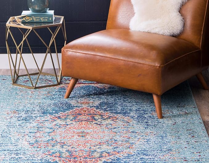 Unique Loom Solid Shag Collection Area Rug (2' 7" x 10' Runner, Deep Aqua Blue)