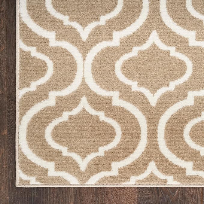 Nourison Home Jubilant 94x118 Indoor Transitional Polypropylene Fabric Rug in Taupe