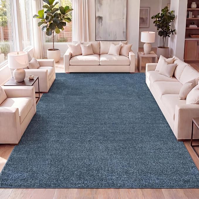 JONATHAN Y Haze Solid Low-Pile Turquoise Indoor Area Rug 9x12, Coastal,Bohemian,Minimalist,Classic, Easy-Cleaning for Living Room,Bedroom,Kitchen,Pet Friendly,Non-Shedding (SEU100H-9)