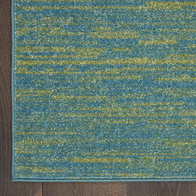 Nourison Home Nourison Essentials Blue Green 2' x 4' Area Rug - Easy Clean, Non Shedding, Bed Room, Living Room, Dining Room, Kitchen (2' x 4')