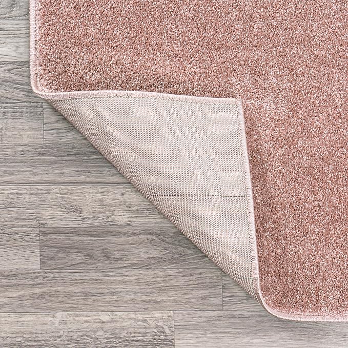 JONATHAN Y Haze Solid Low-Pile Pink Runner Rug 2x12, Coastal,Bohemian,Minimalist,Classic, Easy-Cleaning for Living Room,Bedroom,Kitchen,Pet Friendly,Non-Shedding (SEU100P-212)