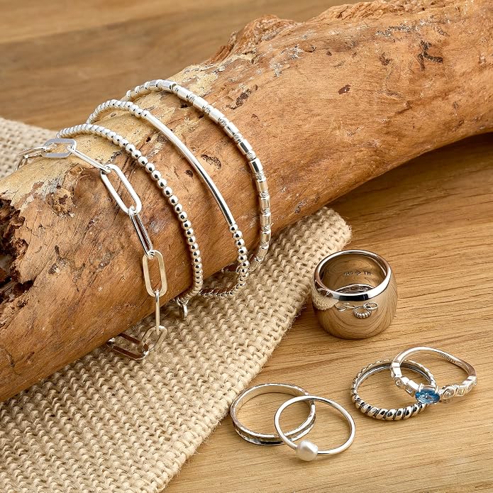 Silpada 'Stellar Stable' Stacking Ring in Hammered Sterling Silver
