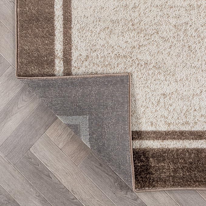 Rugshop Modern Transitional Bordered Area Rug for Living Room Beige 4' x 6'