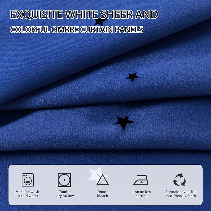 XiDi Black Out Curtains for Bedroom Windows, Curtains for Girls Bedroom Decor, Ideal for Kids Room with Unicorn Theme Blackout for Living Room 72 inchs Long 52 inches Wide 2 Panel Navy Blue