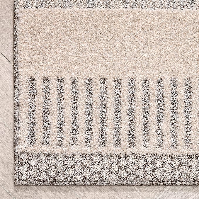 Well Woven Harlow Collection Briar Beige - Modern Tribal Minimalist Geometric 3x10 Runner Rug - Ideal for Hallway & Bedroom - Durable, Stain Resistant & Easy to Clean