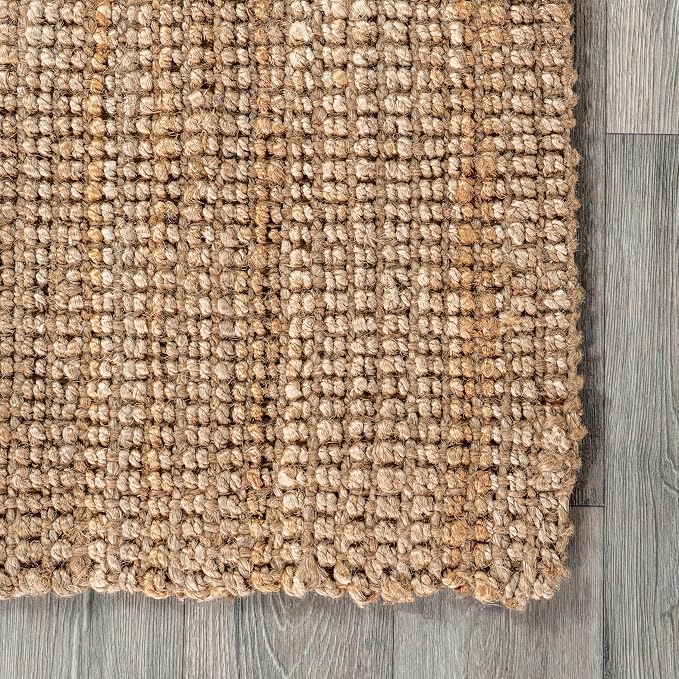 Nuloom Ashli Hand Woven, Natural, 2'6" x 12', Farmhouse, Jute, Soft and Textured, High Traffic, Stain Resistant, Easy Clean, Durable Runner for Bedroom, Living Room, Dining, Den, Foyer, Entryway