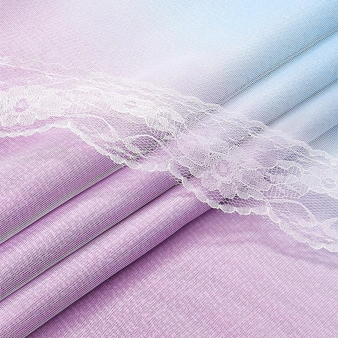 XiDi Girls Rainbow Blackout Curtains for Bedroom 2 Panels 63 Inches Long Thermal Insulated Pink Purple Double Layer Curtains with Sheer Overlay for Nursery Kids Room Decor Grommet Drapes W34XL63