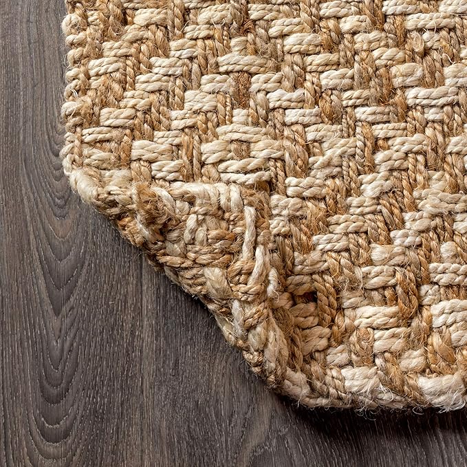 JONATHAN Y Hira Hand Woven Diamond Chunky Jute Natural Indoor Area Rug, 9x12, Bohemian, Transitional, Easy-Cleaning for Living Room, Bedroom, Kitchen, Pet Friendly, Non-Shedding (NFR100A-9)